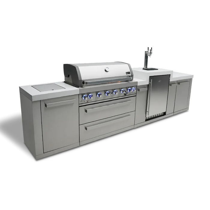 Mont Alpi Mont Alpi 6-Burner Outdoor Kitchen Island with Kegerator MAi805-KEG Barbecue Finished - Gas