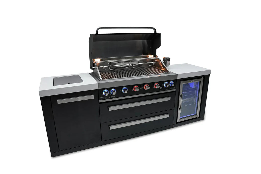 Mont Alpi Mont Alpi 805 Black Stainless Steel Island with Fridge Cabinet MAi805-BSSFC Barbecue Finished - Gas