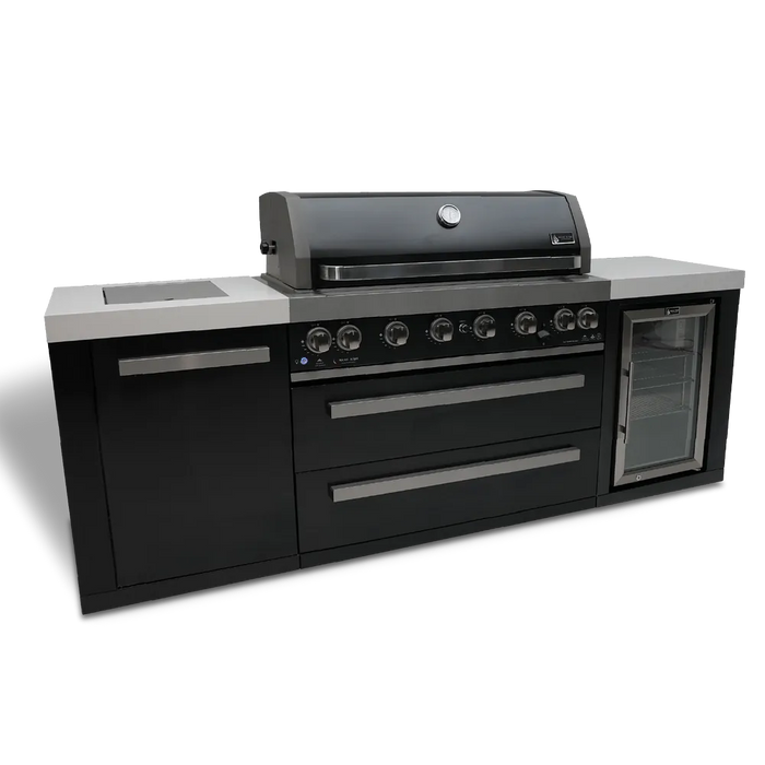 Mont Alpi Mont Alpi 805 Black Stainless Steel Island with Fridge Cabinet MAi805-BSSFC Barbecue Finished - Gas