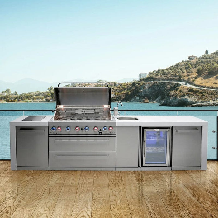 Mont Alpi Mont Alpi 805 Deluxe Island with a Beverage center MAi805-DBEV Barbecue Finished - Gas