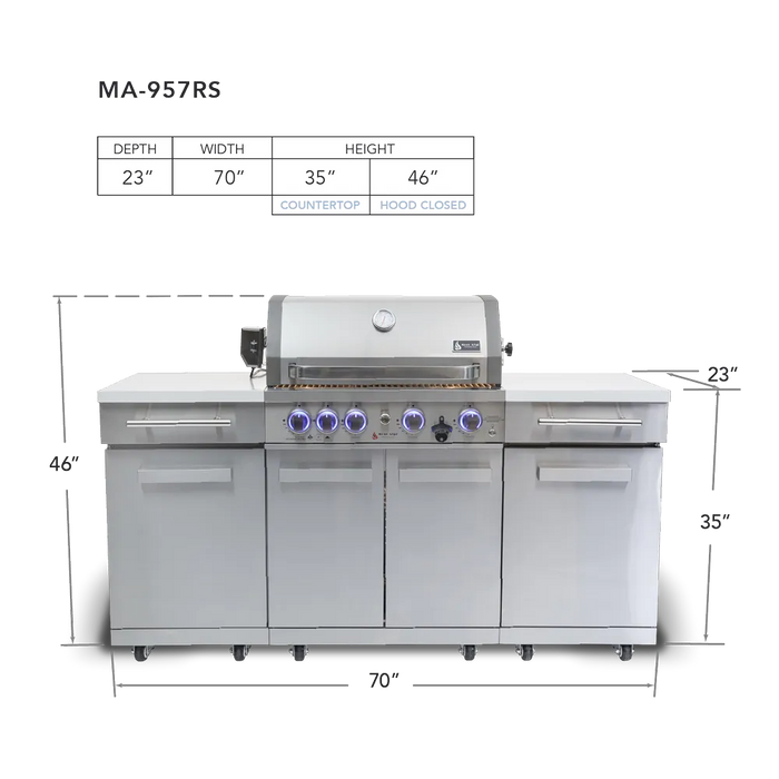 Mont Alpi Mont Alpi 957 Compact Island Barbecue Finished - Gas