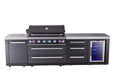 Mont Alpi Mont Alpi Black Series 6-Burner Outdoor Island with Extra Drawer Slides Cabinet MAi805-BSSDR Barbecue Finished - Gas