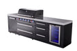 Mont Alpi Mont Alpi Black Series 6-Burner Outdoor Island with Extra Drawer Slides Cabinet MAi805-BSSDR Barbecue Finished - Gas