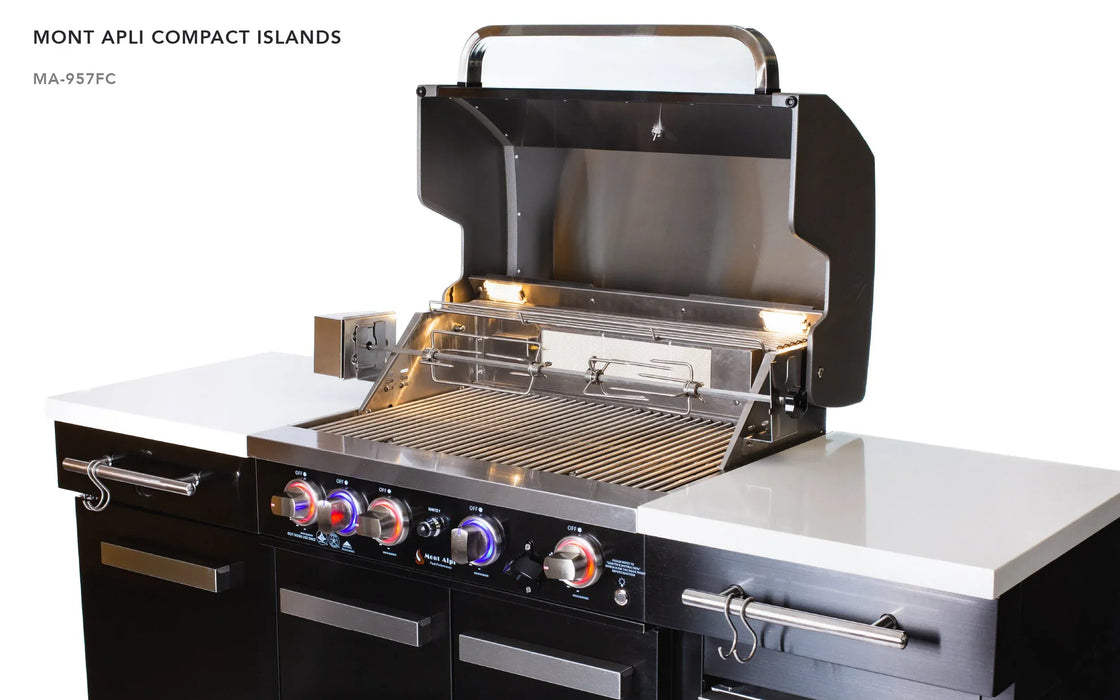Mont Alpi Mont Alpi Compact Island with Refrigerator - 957FC Barbecue Finished - Gas