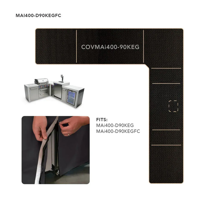 Mont Alpi Mont Alpi Cover for 4-Burner Island with a 90-Degree Corner and Kegerator - COVMAi400-90KEG COVMAi400-90KEG Barbecue Accessories