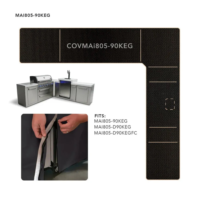 Mont Alpi Mont Alpi Cover for 6-Burner Island with a 90-Degree Corner and Kegerator - COVMAi805-90KEG COVMAi805-90KEG Barbecue Accessories