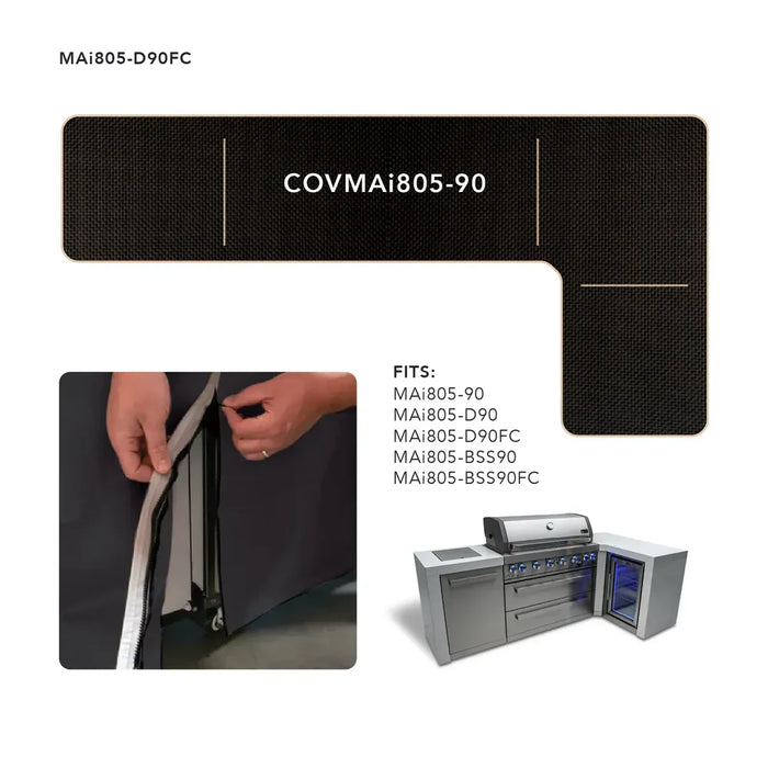 Mont Alpi Mont Alpi Cover for 6-Burner Island with a 90 Degree Corner - COVMAi805-900 COVMAi805-90 Barbecue Accessories