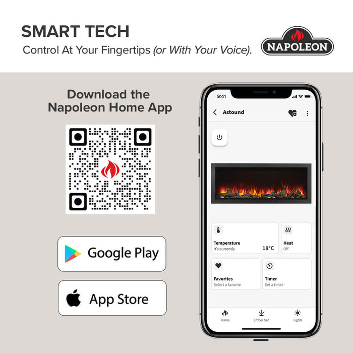 Napoleon Napoleon Astound FlexMount 50 Electric Fireplace NEFL50AB Fireplace Finished - Electric