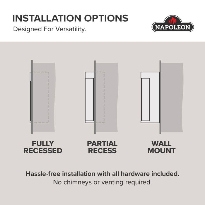 Napoleon Napoleon Astound FlexMount 62 Electric Fireplace NEFL62AB Fireplace Finished - Electric