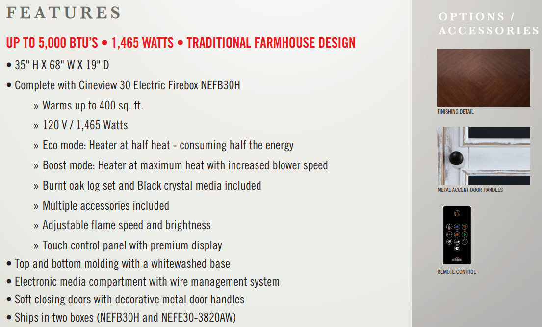 Napoleon Napoleon Charlotte Electric Mantel Package NEFP30-3820AW Fireplace Finished - Electric