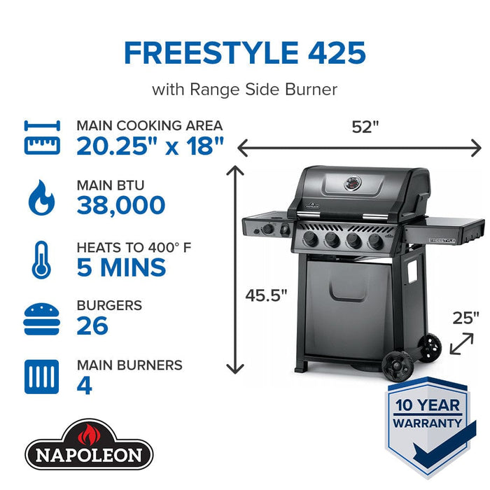 Napoleon Napoleon Freestyle 425 SB Gas Grill (Propane - Online Only) - F425DSBPGT-ECP F425DSBPGT-ECP Barbecue Finished - Gas