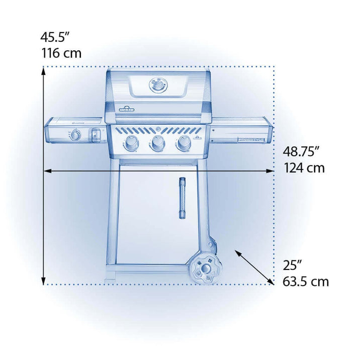 Napoleon Napoleon Freestyle PRO 365 3-Burner with Infrared Side Burner, Matte Black - FP365DSIBMK-1 Barbecue Finished - Gas