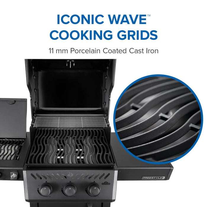 Napoleon Napoleon Freestyle PRO 365 3-Burner with Infrared Side Burner, Matte Black - FP365DSIBMK-1 Barbecue Finished - Gas