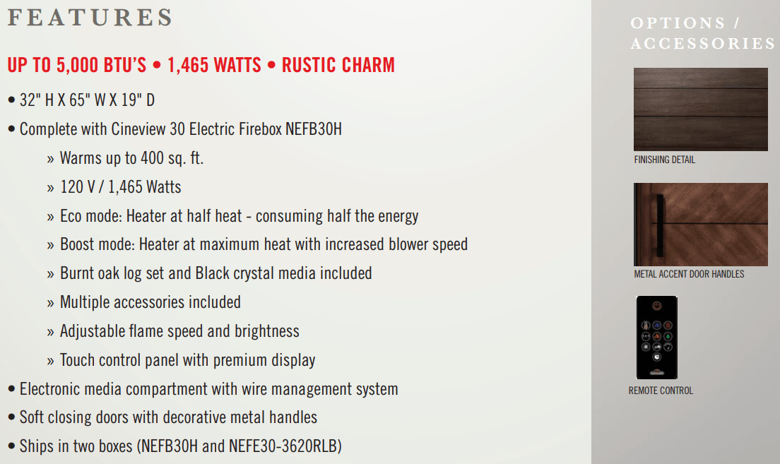 Napoleon Napoleon Hayworth Electric Mantel Package NEFP30-3620RLB Fireplace Finished - Electric