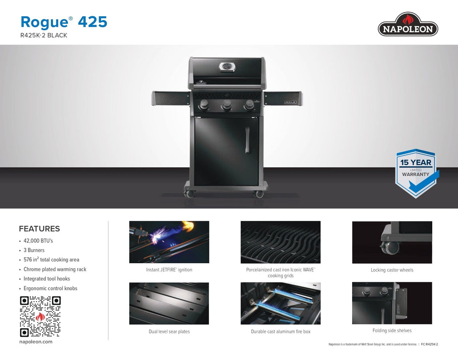 Napoleon Napoleon NEW Rogue 425 Gas Grill (Black) - R425K-2 Barbecue Finished - Gas