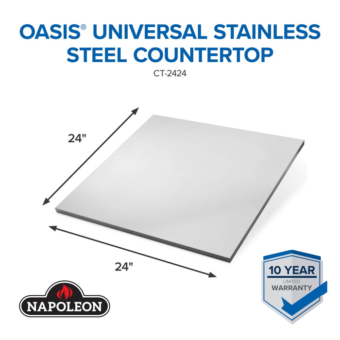 Napoleon Napoleon OASIS 24" x 24" Stainless Steel Countertop (Universal) - CT-2424 CT-2424 Barbecue Finished - Gas