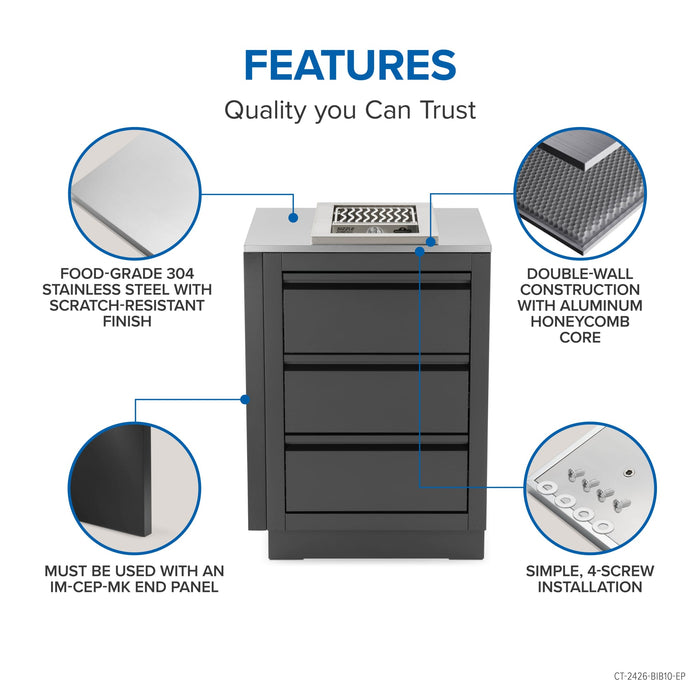 Napoleon Napoleon OASIS 24" x 26" Stainless Steel Countertop (10" Burner Cutout) - CT-2426-BIB10-EP CT-2426-BIB10-EP Barbecue Finished - Gas