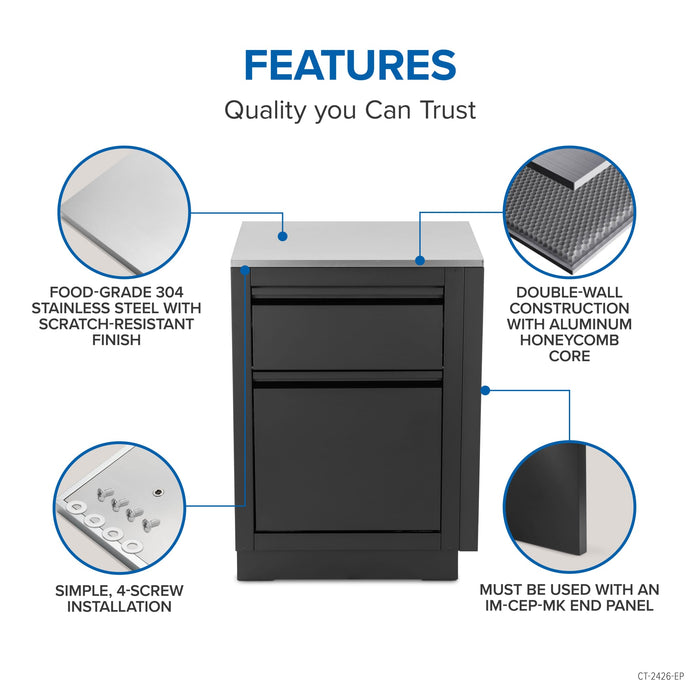 Napoleon Napoleon OASIS 24" x 26" Stainless Steel End Countertop - CT-2426-EP CT-2426-EP Barbecue Finished - Gas