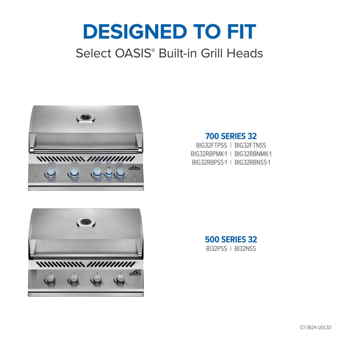 Napoleon Napoleon OASIS 36" x 24" Stainless Steel Countertop (32" Grill Head) - CT-3624-UGC32 CT-3624-UGC32 Barbecue Finished - Gas
