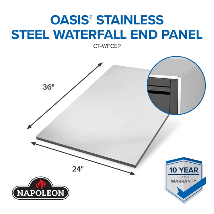 Napoleon Napoleon OASIS 36" x 24" Stainless Steel End Panel (Waterfall Edge) - CT-WFCEP CT-WFCEP Barbecue Finished - Gas