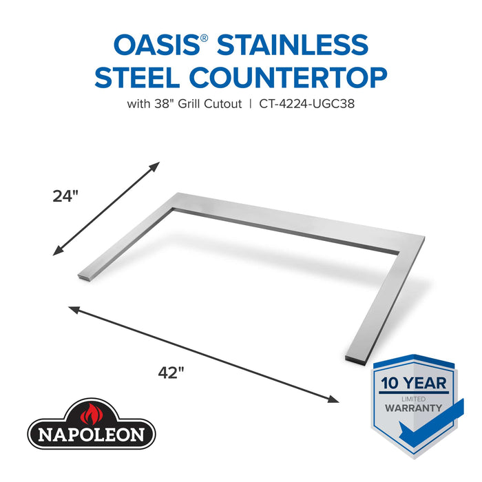 Napoleon Napoleon OASIS 42" x 24" Stainless Steel Countertop (38" Grill Head) - CT-4224-UGC38 CT-4224-UGC38 Barbecue Finished - Gas
