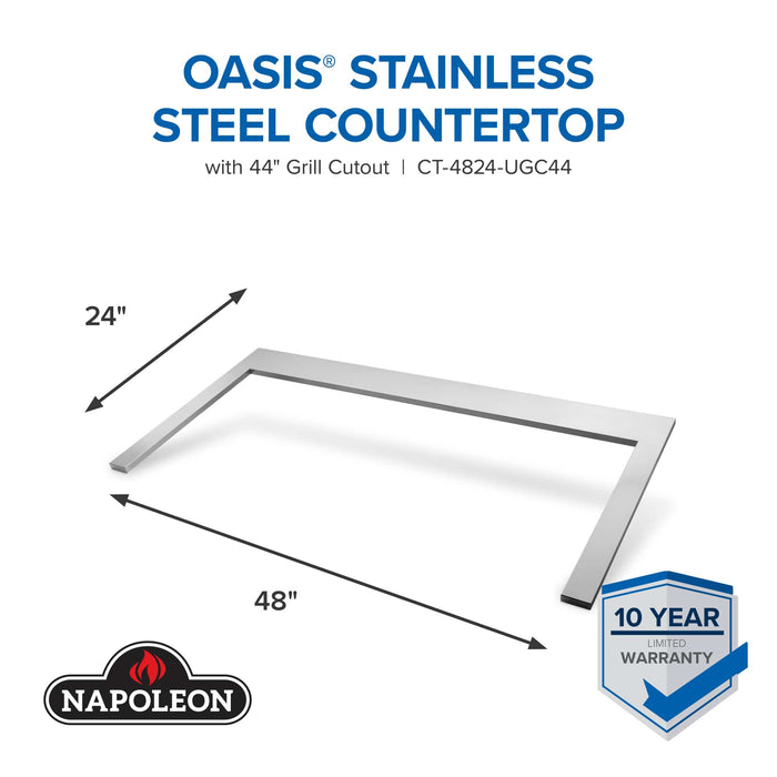 Napoleon Napoleon OASIS 48" x 24" Stainless Steel Countertop (44" Grill Head) - CT-4824-UGC44 CT-4824-UGC44 Barbecue Finished - Gas