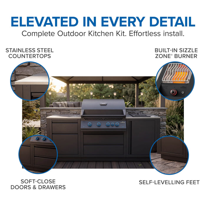 Napoleon Napoleon OASIS Outdoor Kitchen, Built-in 700 Series 32" with Stainless Steel Countertops - OOK Barbecue Finished - Gas