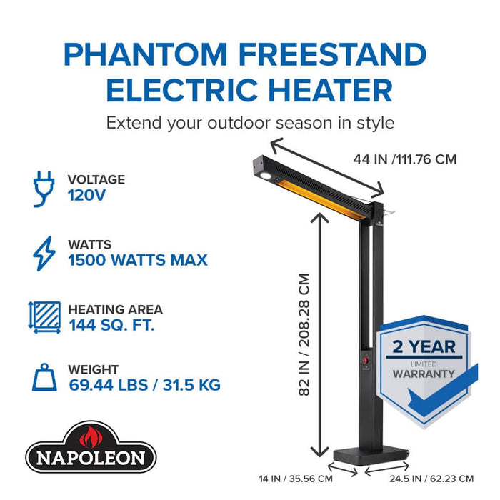 Napoleon Napoleon Phantom Freestand Electric Outdoor Heater NEOFV80IH Outdoor Finished