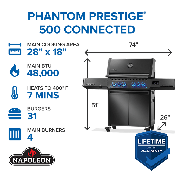 Napoleon Napoleon PHANTOM Prestige 500 Connected RSIB 50th Anniversary Limited Edition - P500VXRSIB-PHM-50 Barbecue Finished - Gas