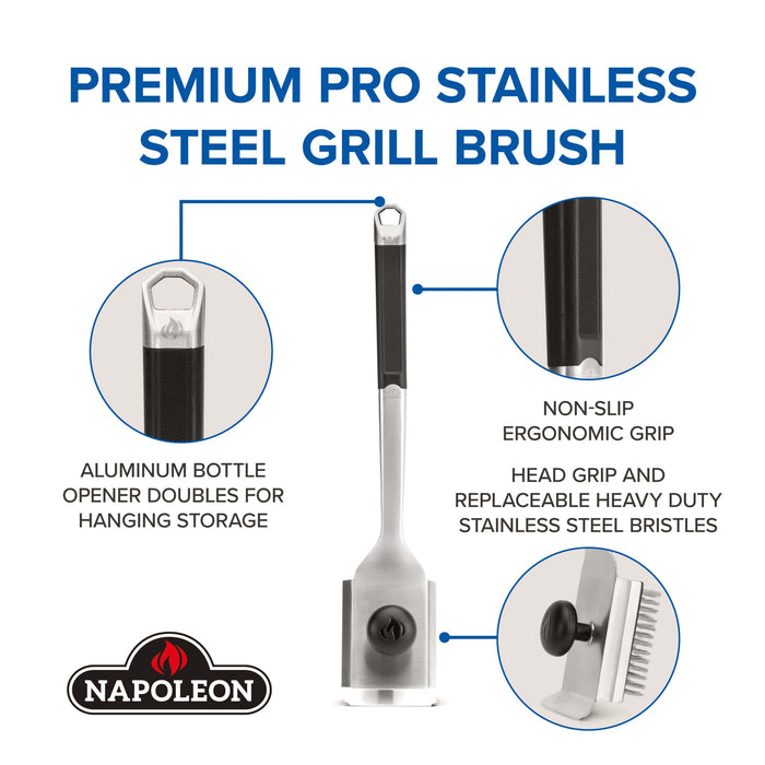 Napoleon Napoleon Premium Stainless Steel Grill Brush - GABR007 GABR007 Barbecue Accessories 629162156884