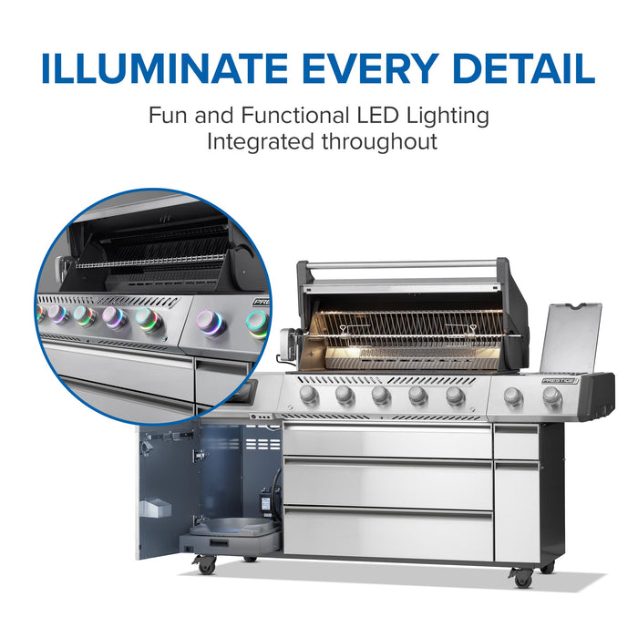 Napoleon Napoleon Prestige PRO 665 Elite Natural Gas Grill with Smart Technology & Electric Smoker Box - PRO665VXRSIBSS Barbecue Finished - Gas