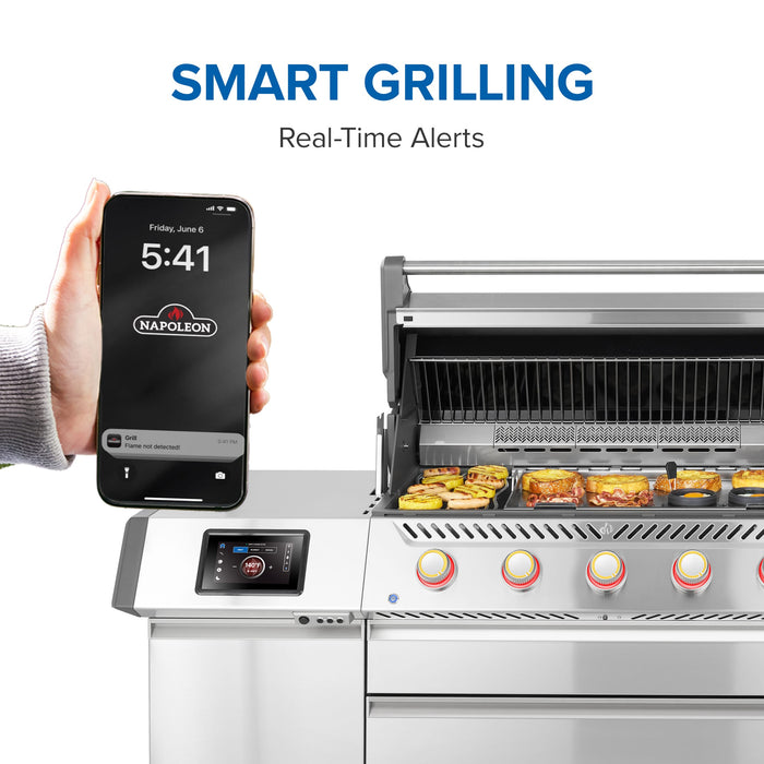 Napoleon Napoleon Prestige PRO 665 Elite Natural Gas Grill with Smart Technology & Electric Smoker Box - PRO665VXRSIBSS Barbecue Finished - Gas