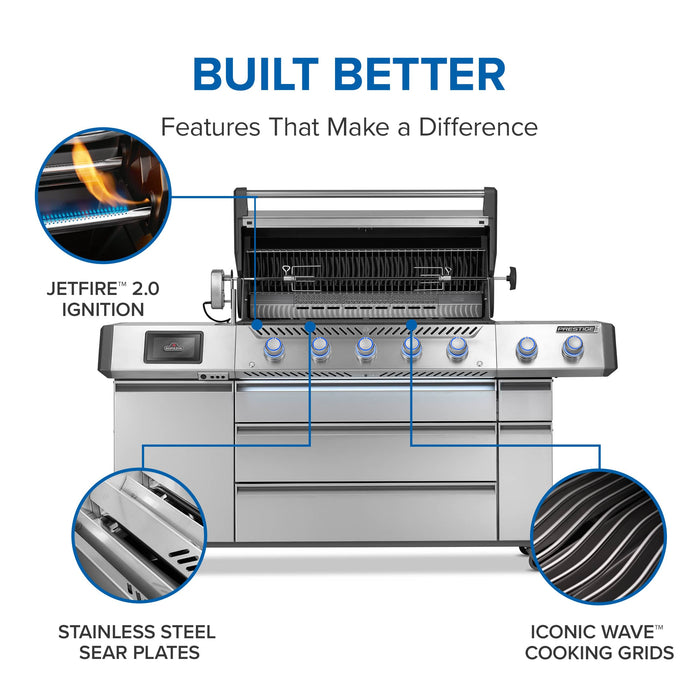 Napoleon Napoleon Prestige PRO 665 Elite Natural Gas Grill with Smart Technology & Electric Smoker Box - PRO665VXRSIBSS Barbecue Finished - Gas