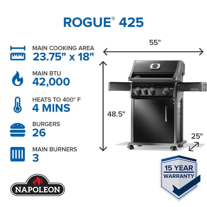 Napoleon Napoleon Rogue 425 SB Gas Grill - R425SBK-2-FB Barbecue Finished - Gas