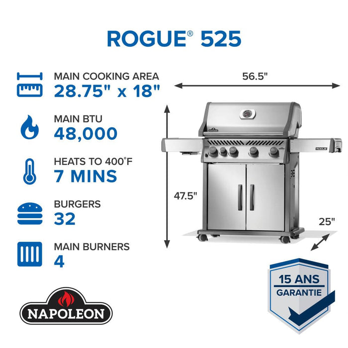 Napoleon Napoleon Rogue 525 SB Gas Grill  - R525SB-2-FB Barbecue Finished - Gas
