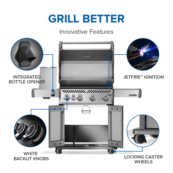 Napoleon Napoleon Rogue PRO 525 SIB Gas Grill (Stainless Steel) - RP525SIBSS-2 Barbecue Finished - Gas
