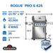Napoleon Napoleon Rogue PRO-S 425 RSIB Gas Grill (Stainless Steel) - RPS425RSIBSS-2 Barbecue Finished - Gas