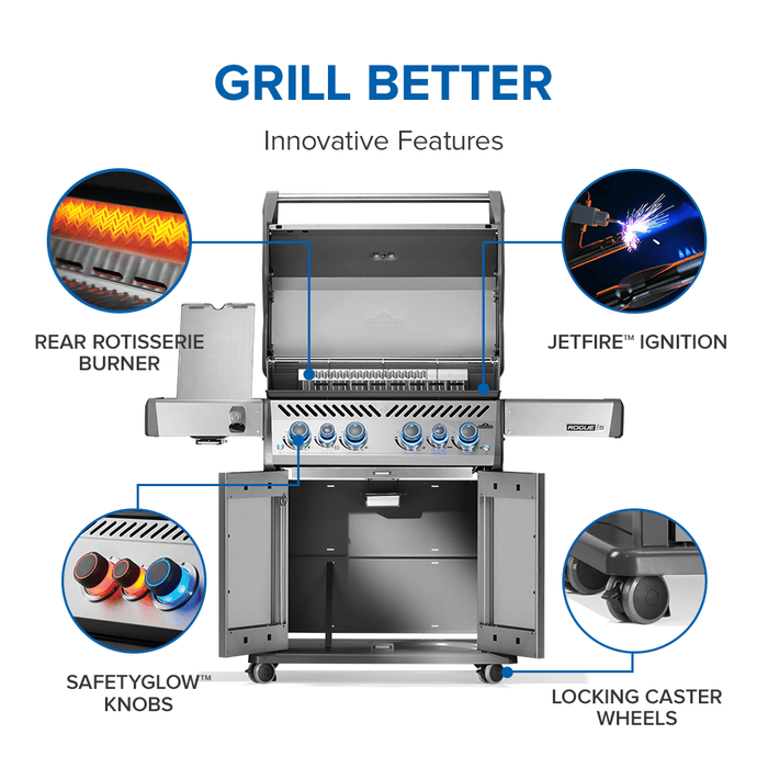 Napoleon Napoleon Rogue PRO-S 525 RSIB Gas Grill (Stainless Steel) - RPS525RSIBSS-2 Barbecue Finished - Gas