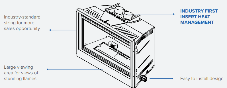 Napoleon Napoleon Rosedale 3 Gas Insert RD3N Fireplace Finished - Gas