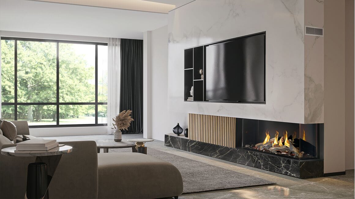 Napoleon Napoleon Tall Bay Luxuria 50 Gas Fireplace TLVX50LBN Fireplace Finished - Gas