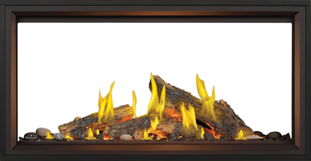 Napoleon Napoleon Tall Linear Vector 50 See Through Gas Fireplace w/ Luminous Logs TLV50LN2 Fireplace Finished - Gas