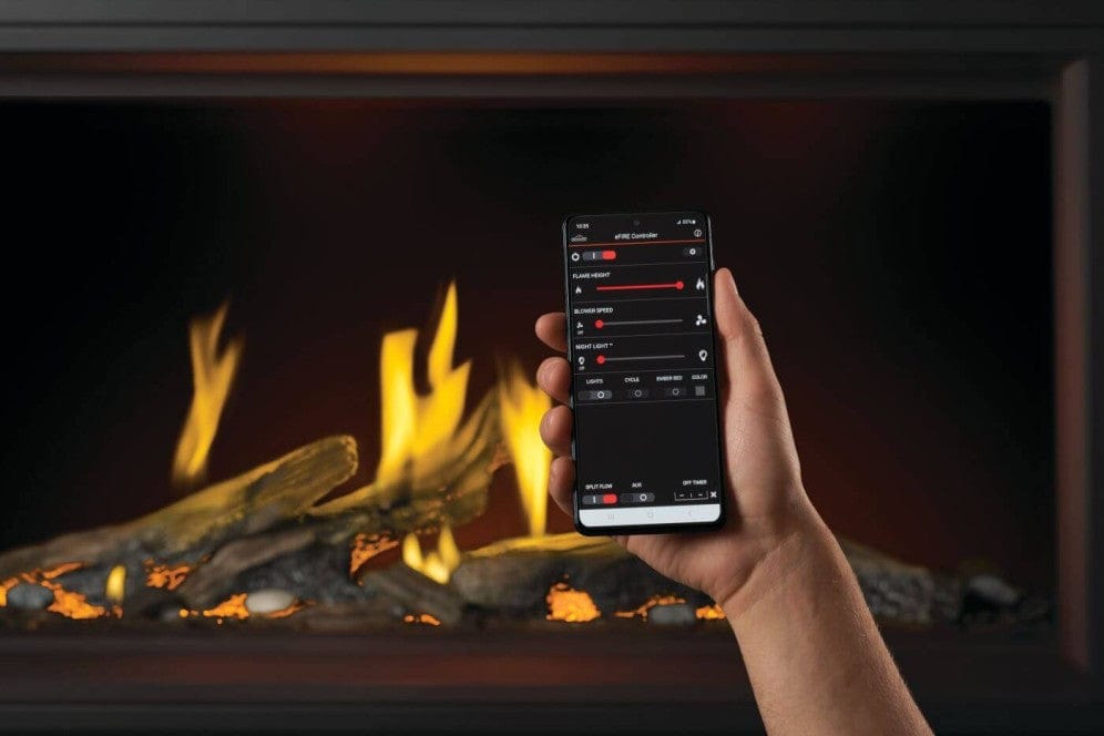 Napoleon Napoleon Tall Linear Vector 62 Gas Fireplace w/ Luminous Logs TLV62LN Fireplace Finished - Gas
