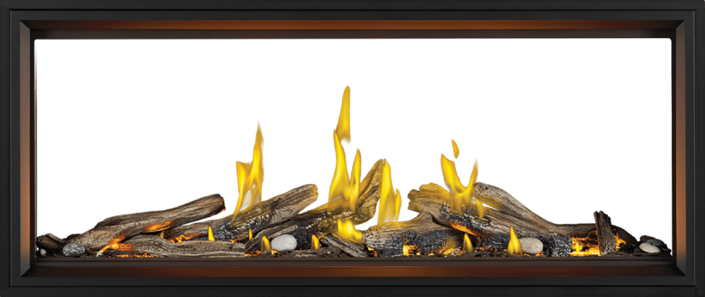 Napoleon Napoleon Tall Linear Vector 62 See Through Gas Fireplace w/ Luminous Logs TLV62LN2 Fireplace Finished - Gas