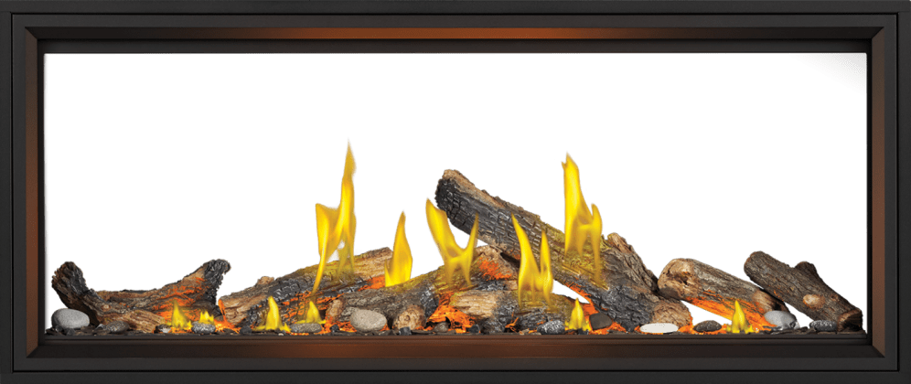 Napoleon Napoleon Tall Linear Vector 62 See Through Gas Fireplace w/ Luminous Logs TLV62LN2 Fireplace Finished - Gas