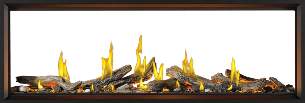 Napoleon Napoleon Tall Linear Vector 74 See Through Gas Fireplace w/ Luminous Logs TLV74LN2 Fireplace Finished - Gas