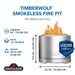 Napoleon Napoleon Timberwolf Smokeless Wood Fire Pit (22") NWFPLTI-SS Outdoor Finished