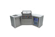 Northwinds Marketing Mont Alpi 4 Burner Deluxe Island with 45 Degree Corners and a Fridge Cabinet MAi400-D45FC Barbecue Finished - Gas