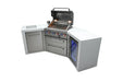 Northwinds Marketing Mont Alpi 4 Burner Deluxe Island with 45 Degree Corners and a Fridge Cabinet MAi400-D45FC Barbecue Finished - Gas