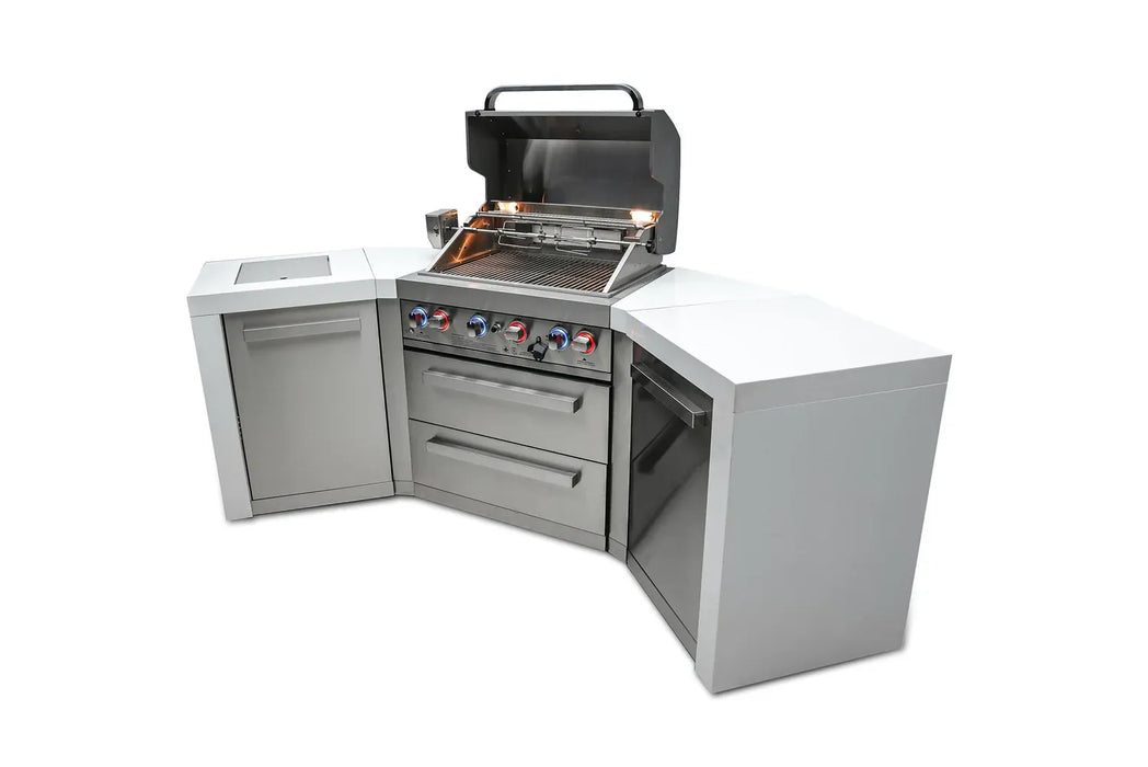 Northwinds Marketing Mont Alpi 4 Burner Deluxe Island with 45 Degree Corners MAi400-D45 Barbecue Finished - Gas