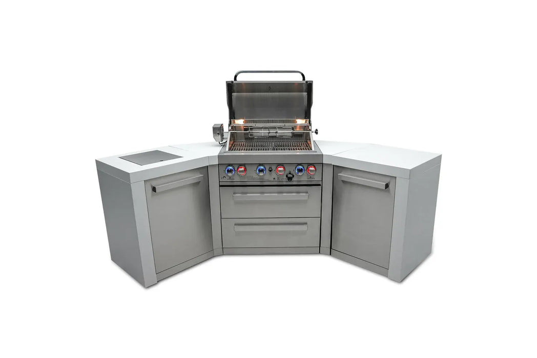 Northwinds Marketing Mont Alpi 4 Burner Deluxe Island with 45 Degree Corners MAi400-D45 Barbecue Finished - Gas